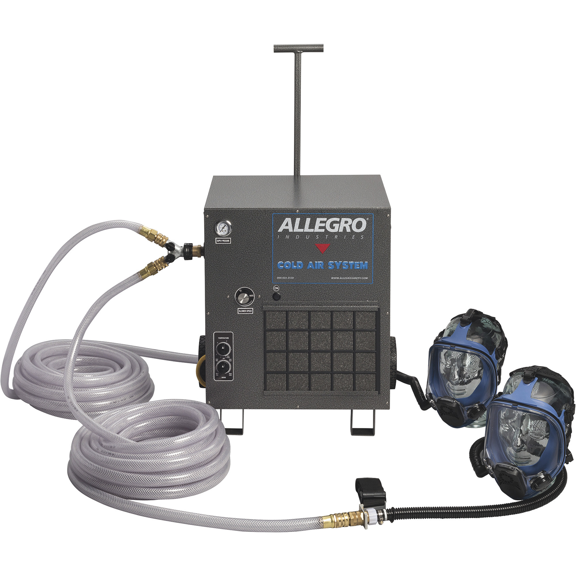 Allegro Two Worker Cold Air Full Mask System, One Cold Air Blower, Two 100ft. Breathing Air Hoses, Model# 9200-02CA